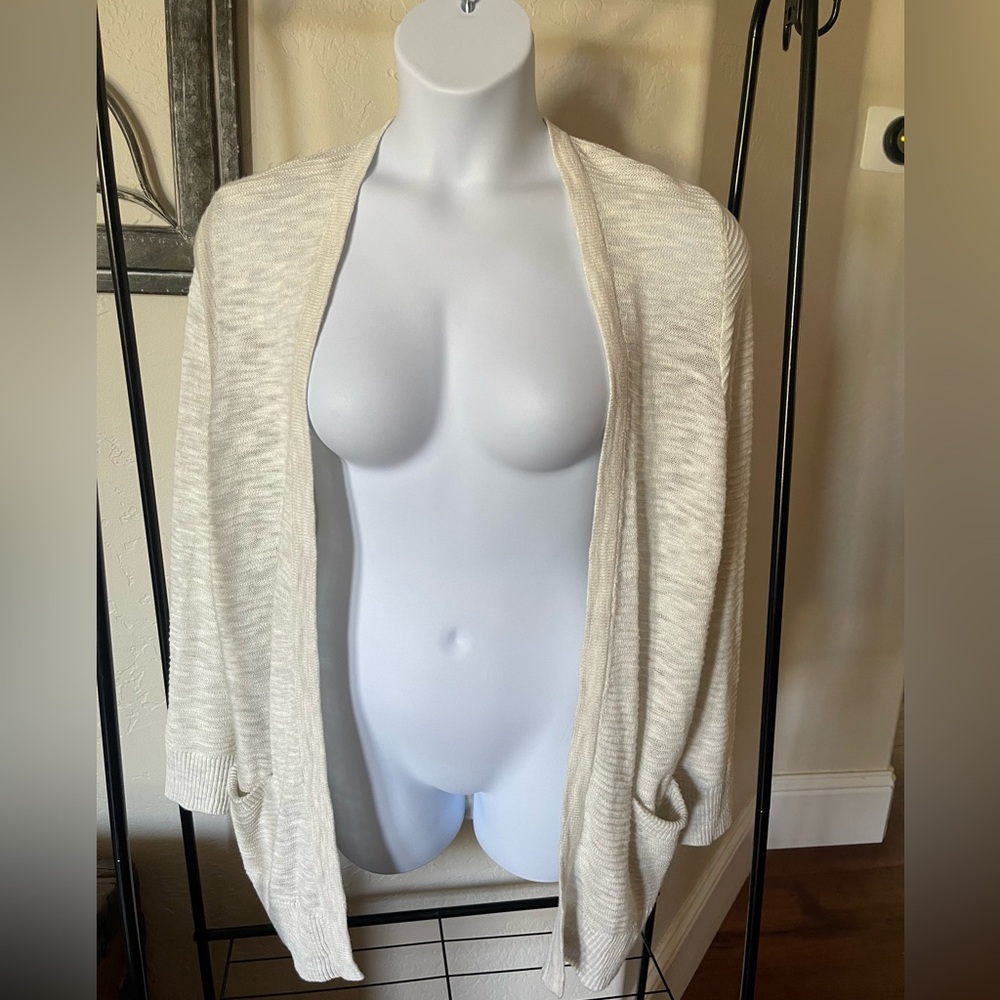 NWT Sonoma Long Sleeve Textured Open Cardigan w/Two Lower Front Pockets, Sixe XL
